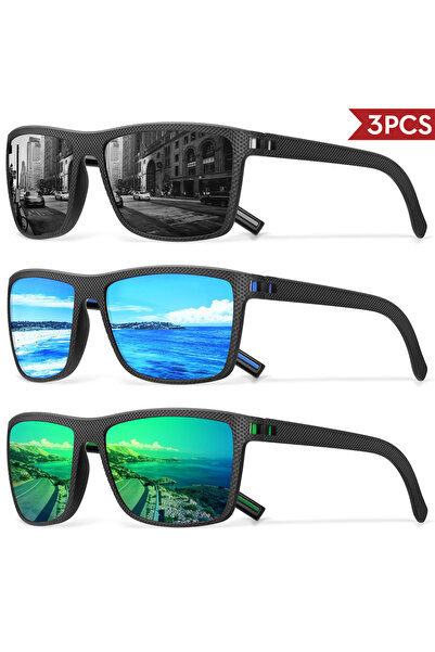 Choice 3PCS-C11 3/4 Pack New Designer Box Polarized Colorful Sunglasses for M...