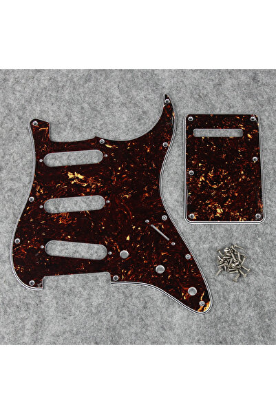 Choice12 Brown Tortoise 4ply FLEOR Set of SSS Pickguard ST FD Guitar Scratch ...