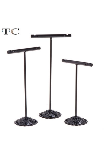 Choice Black 3pcs/lot Stainless Steel Tree T Bar Earrings Stand Holder Jewelr...