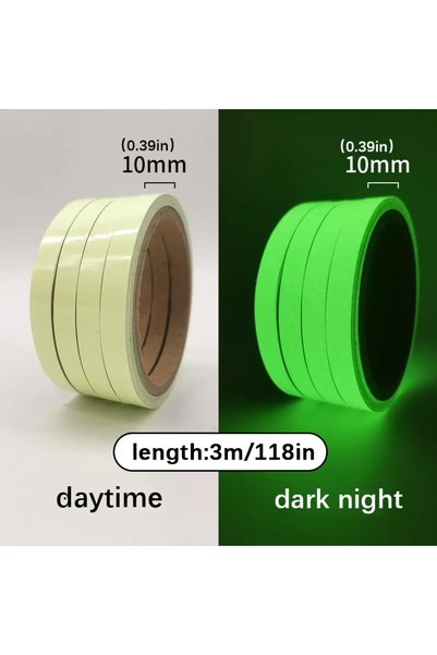 Choice 1cmx3m-0.39inx118in 【Luminous stickers】Luminous tape black night Self-...