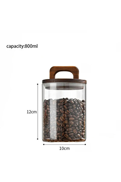 Choice 800ml Clear Glass Jar with Bamboo Lid Sealed Canister Food Storage Con...