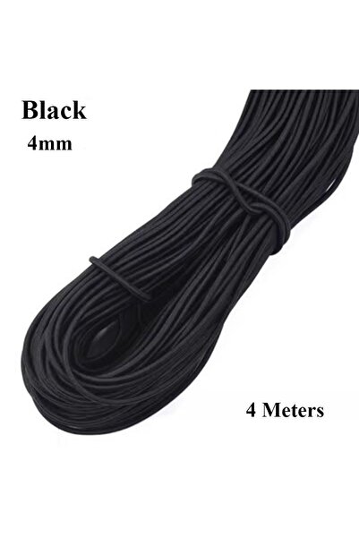 Choice4 Black-4mm High-Quality Outdoor Strong Elastic Rope 4 Meters Length El...
