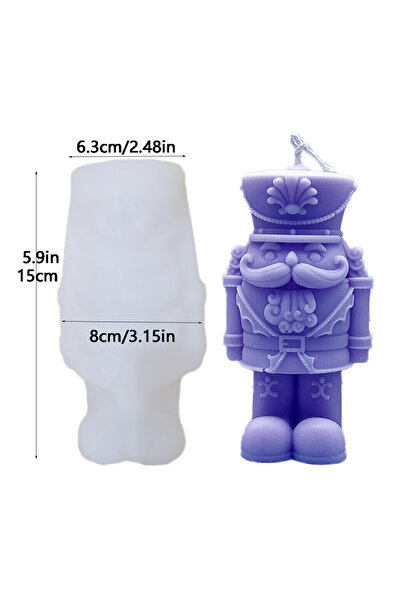 Choice L Nutcrackers Soldier Shape Candle Mold DIY Craft Gifts Compact Genera...