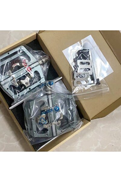 Choice Titanium color RACEWORK MTB Clipless Pedal Set Single Side Clip Compac...