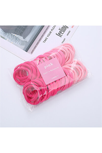 Choice4 3 pink 50PCS/Set Women Girls Basic Hair Bands 4cm Simple Scrunchies E...