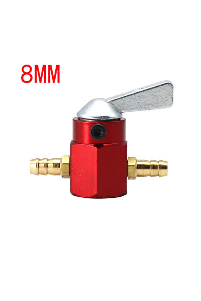 Choice8 Red 8mm Universal inline 6mm 8mm Fuel Valve Switch In-Line Petrol / F...