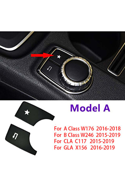 Choice Model A Black Car Console Multimedia Function Button Cover Sticker Tri...