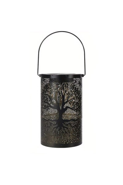 Choice black 1pc Hanging Solar Lantern, Outdoor Waterproof Vintage Metal LED ...
