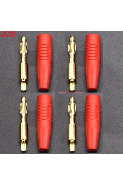 Choice13 Red male JCD 4pcs New 4mm Plugs Gold Plated Musical Speaker Cable Wi...