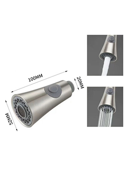 Choice1 Brushed Spray Tap Head Universal Kitchen Pull Out Spray Head Replacem...