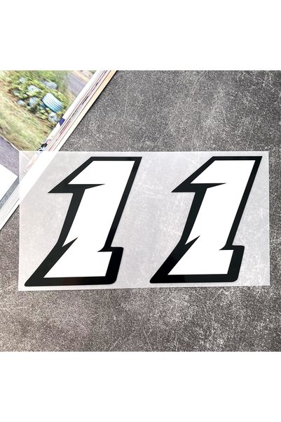 Choice Height 5cm W-1 2PCS Motorcycle Racing Arabic Numbers Stickers DIY Refi...