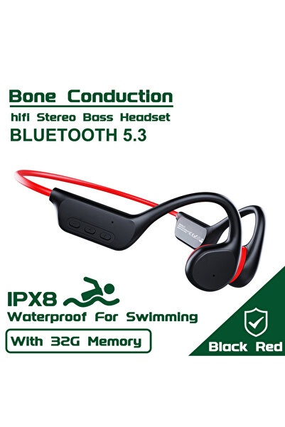 Choice10 Black Red 5.3 NEW IPX8 Waterproof Swimming Diving Bone Conduction He...