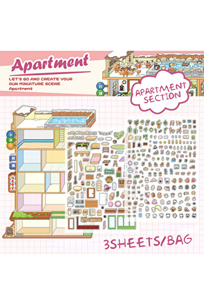 Choice1 S24998-1 6Style 3Sheets/bag Fun World Stereoscopic Miniature PET Larg...