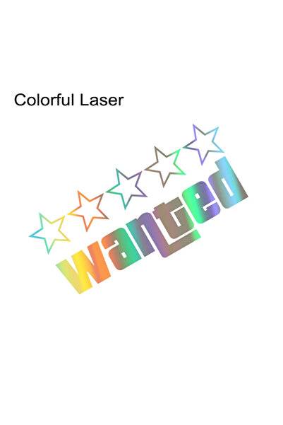 Choice 1Pcs 20x9.4cm Colorful Lazer Wanted Reflective Laser Car Funny Sticker...