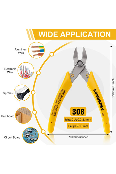 Choice 308 Stainless Steel Diagonal Pliers High Hardness and Precision Electr...