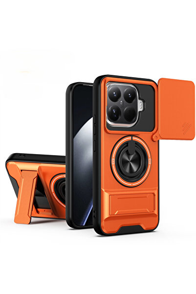 choice2 xiaomi 15T Pro Orange Anti-Drop Hard Lens Slide Camera Phone Case for...