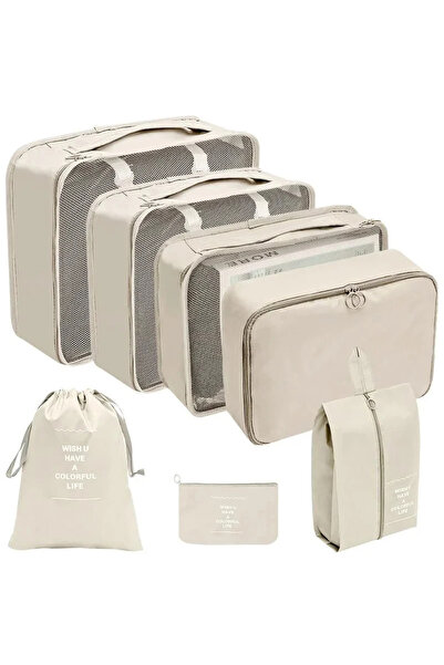 Choice 7 pcs beige 7/8/9/10 Pcs Set Travel Organizer Storage Bags Suitcase Pa...