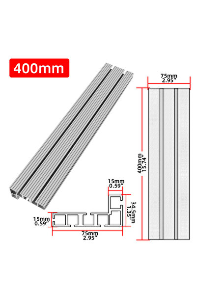 Choice 400mm Aluminium Profile Fence 75 Type Miter Track T-track Backer 30-80...