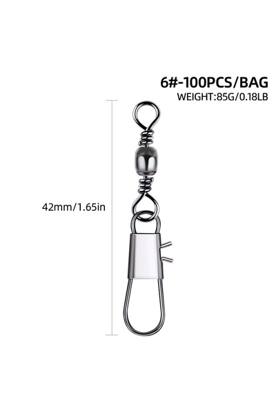 Choice 100pcs-6 100pcs/lot Fishing Connector Bearing Rolling Swivel Snap Fish...