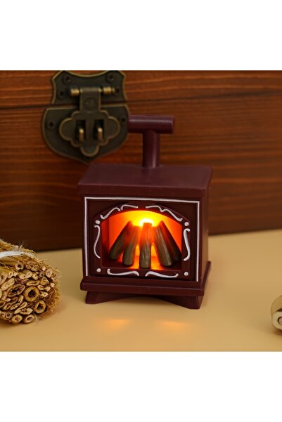 Choice Red Dollhouse Miniature Fireplace Glowing Stove Model House Furniture ...