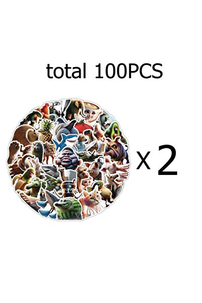Choice 100PCS 100/50PCS AI Abstract Brainrot Abstract Stickers Fun Tung Tung ...