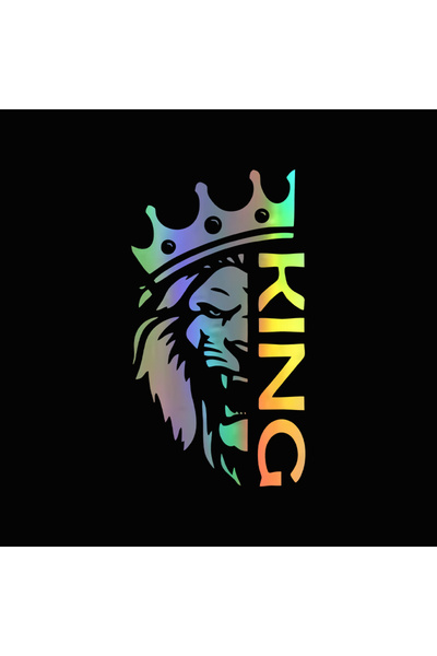 Choice 11X20CM G046 laser Car interior sticker Lion with a Crown King die-cut...