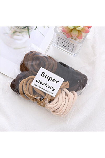 Choice9 6 khaki 50PCS/Set Women Girls Basic Hair Bands 4cm Simple Scrunchies ...