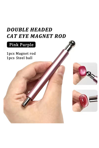 Choice5 Pink LULAA Cat Eye Nail Magnet Double Headed Cylindrical Nail Design ...
