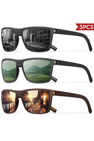 Choice 3PCS-C5 3/4 Pack New Designer Box Polarized Colorful Sunglasses for Me...