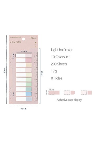 Choice4 Light-Half-Color Kawaii Stickers 200 Sheets Bookmarks Memo Pad Cute N...