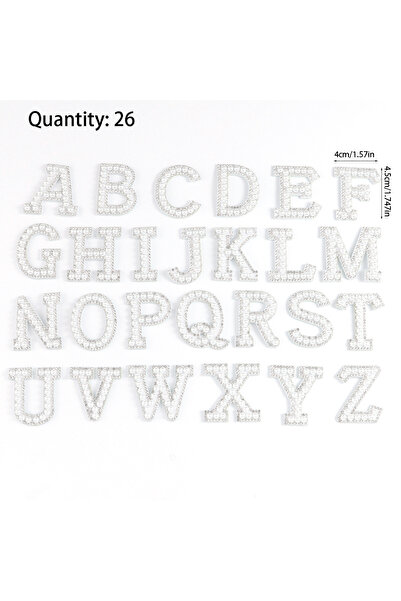 Choice3 Beige (no sticker) 26pcs A-Z Glitter Pearls Rhinestone Letter Patches...