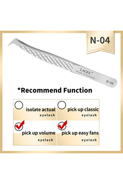 Choice1 N-04 LAGEE eyelash extension tweezer volume precise luxury diamond gr...