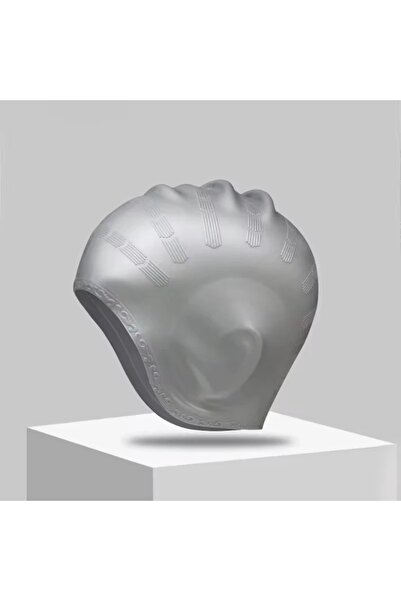 Choice3 Light Grey Professional Durable Silicone Swimming Cap with Ear Pocket...
