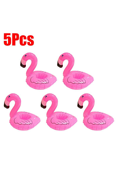 Choice46 5Pcs Pink 1-5Pcs Floating Cup Inflatable Flamingo Drinks Cup Holder ...