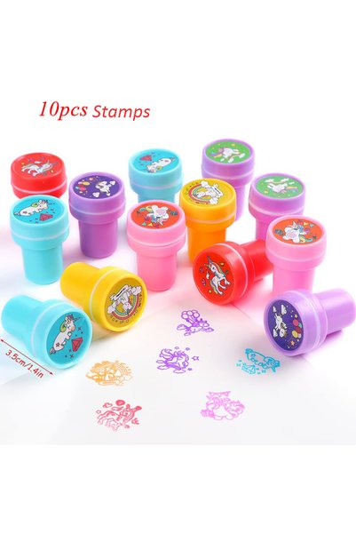 Choice5 Hasbro as picture 10pcs Stamps 62Pcs Unicorn Party Favors Unicorn Par...