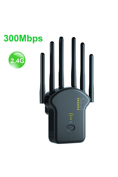 Choice8 US Plug 2.4G 300M Black WiFi Repeater Wireless Router 1200Mbps High 6...