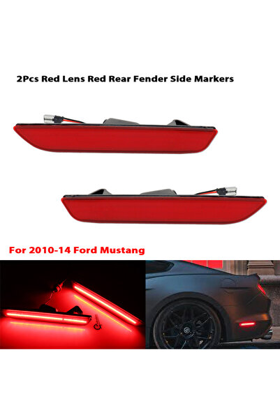 Choice10 2pc Rear Red Lens 2pcs Car Front Rear Bumper Side Marker Light White...