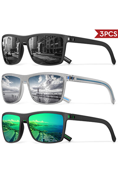 Choice 3PCS-C8 3/4 Pack New Designer Box Polarized Colorful Sunglasses for Me...