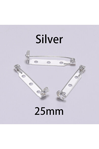 Choice Silver - 25mm 20pcs 20 25 32 38mm Brooch Clip Base Pins Blank Safe Loc...