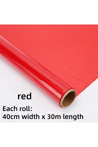 Choice red 40cmx30m 1 Pc Colored Transparent Cellophane Rolls For Gift Wrappi...