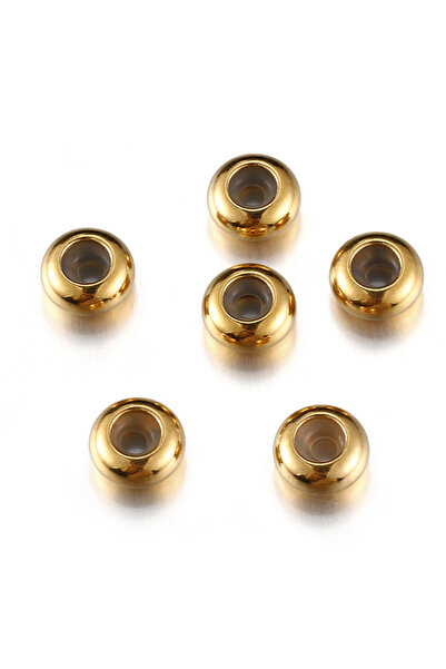 Choice1 8mm Gold Color 10pcs 6/7/8/10mm Stainless Steel Adjustment Beads with...