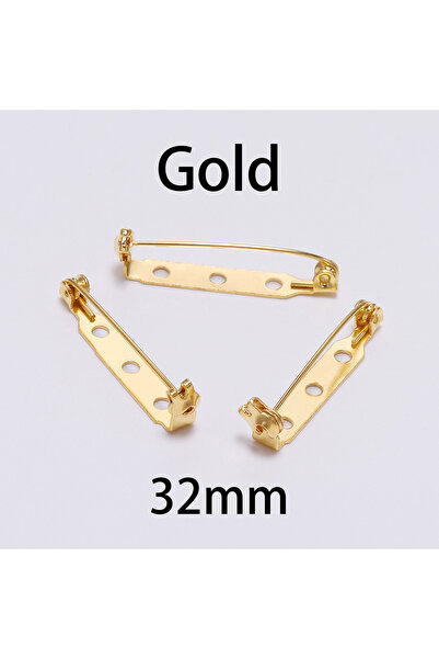 Choice Gold - 32mm 20pcs 20 25 32 38mm Brooch Clip Base Pins Blank Safe Lock ...