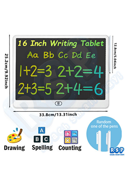 Choice3 16 inch white 13/16 Inch LCD Drawing Tablet Writing Board Color Doodl...