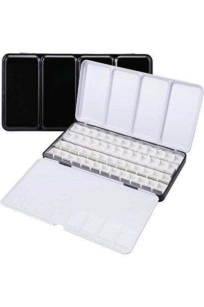 Choice with 52 Half Pans Empty Metal Watercolor Palette Tin Box Palette Paint...