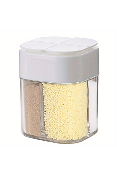 Choice 1pc White 4in1 Camping Seasoning Shaker Multi-Purpose Jar with Lid 4-C...