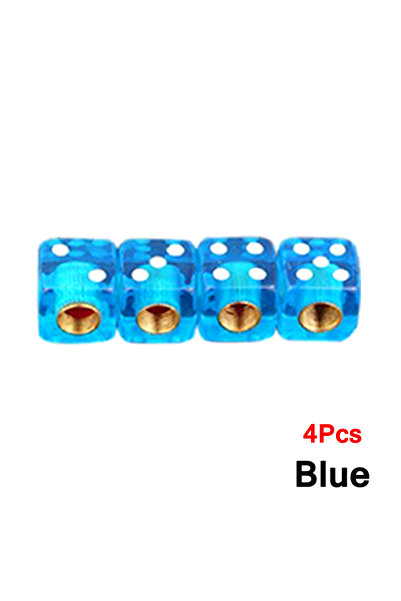 Choice10 Blue-4Pcs AUTCOAT 4/8Pcs Dice Tire Valve Stem Caps, Universal Plasti...