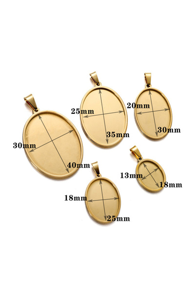Choice 18x25mm Gold 5Pcs/Lot Stainless Steel Pendant Blank Setting Oval Caboc...