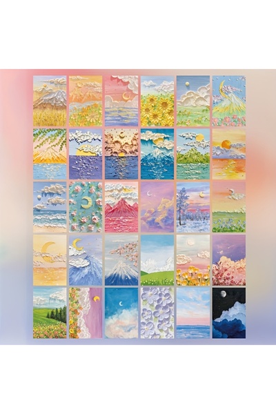 Choice Style 2 New 30 oil painting postcards, art greeting cards, layered art...