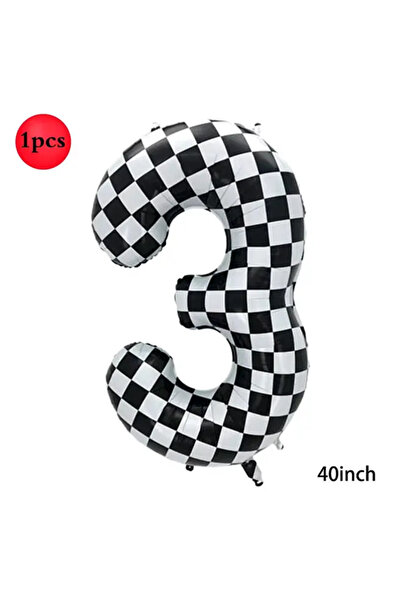 Choice NUMBER 40inch 40 Checkered 3 40Inch Checkered Digital Balloon Large Bl...