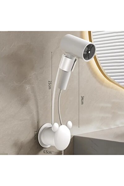 Choice White-B Hair Dryer Holder No Need To Hold Adjustable Wall Hanging Free...